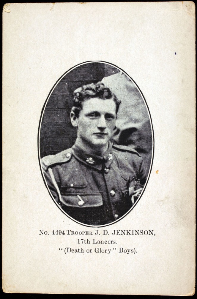 Jack Jenkinson in 1917 - No. 4494 Trooper J. D. Jenkinson, 17th Lancers