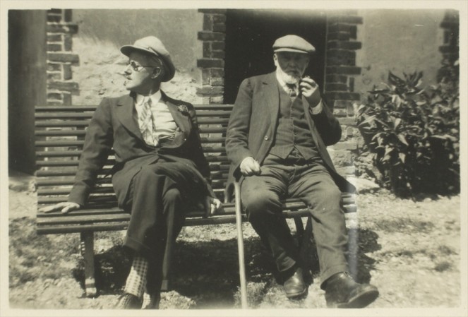 James Joyce with Clovis Monnier, father of Adrienne Monnier, who published the French translation of Ulysses
