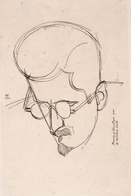 Drawing of James Joyce by Wyndham Lewis, 1920. NLI Ref: PD JOYC-JA (1) II