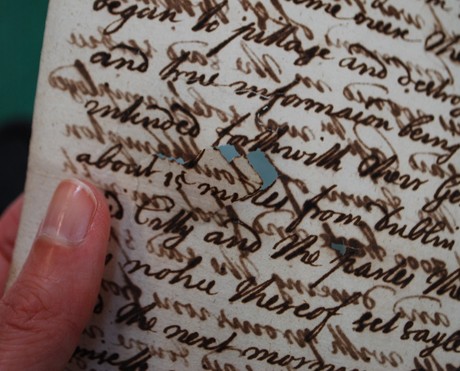 Ink containing iron can be chemically unstable and damage the paper. (GO MS 85)