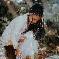 woman performing a coffee ceremony