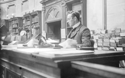 Library lore has it that this is Seán T. Ó Ceallaigh at work in the NLI Reading Room. NLI call no. CLAR71 Library lore has it that this is Seán T. Ó Ceallaigh at work in the NLI Reading Room. NLI call no. CLAR71