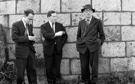 Celebrating the first ever Bloomsday on Wednesday, 16th June 1954 - Anthony Cronin, John Ryan and Patrick Kavanagh at the Martello Tower, Sandycove, Dublin. NLI ref.: WIL pk 11(9) Celebrating the first ever Bloomsday on Wednesday, 16th June 1954 - Anthony Cronin, John Ryan and Patrick Kavanagh at the Martello Tower, Sandycove, Dublin. NLI ref.: WIL pk 11(9)