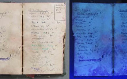 Under ultraviolet light mould and inks look different Under ultraviolet light mould and inks look different