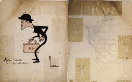 Fig 1. Before conservation treatment, this drawing was chemically and aesthetically damaged from acidic tape repairs. Fig 1. Before conservation treatment, this drawing was chemically and aesthetically damaged from acidic tape repairs.