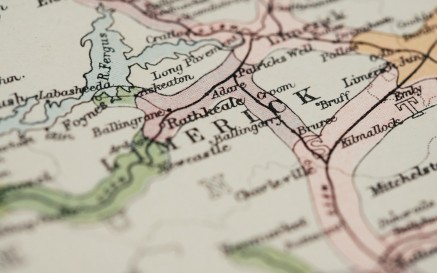A close-up of a map