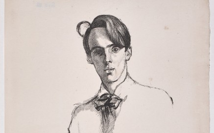 Sceitse neamhchríochnaithe de WB Yeats óg ar pháipéar bán