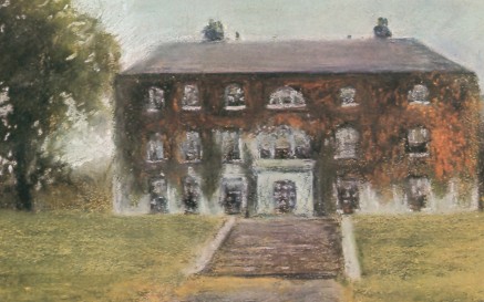 A pastel drawing by WB Yeats of a house