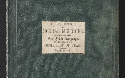 Dark green cover of book: Togha abhrán air Eirinn