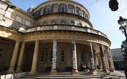 Exterior photograph of the NLI including portico