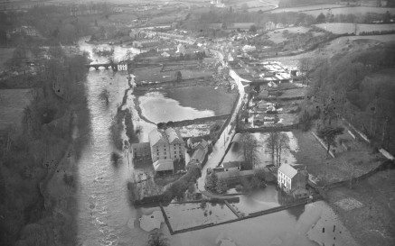 Aerial photograph of flooding at Leixlip, Co. Kildare