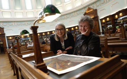 Dr Audrey Whitty and Annie West in the Reading Room