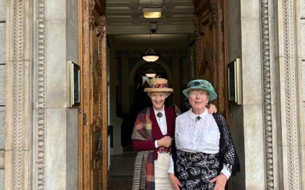 Visitors in costume at the Library on Bloomsday 2024.