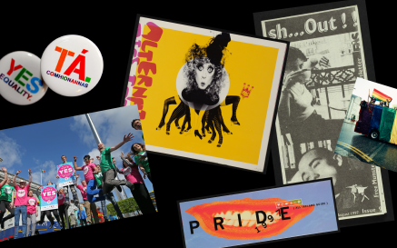 Collage of LGBT + Yes Equality collection materials