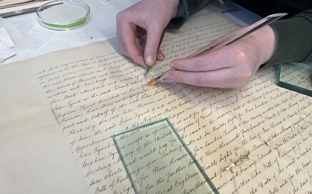 image of clodagh working on a document