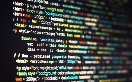 computer screen with code
