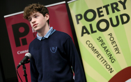 Luke Power performing at Poetry Aloud