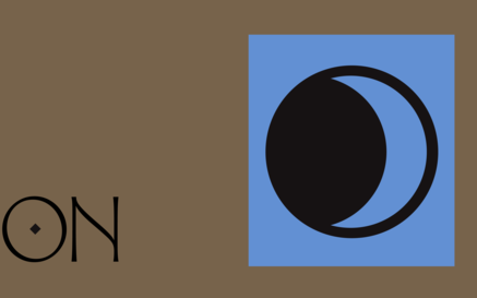 A Vision Title with a gibbous waxing moon on blue field. 